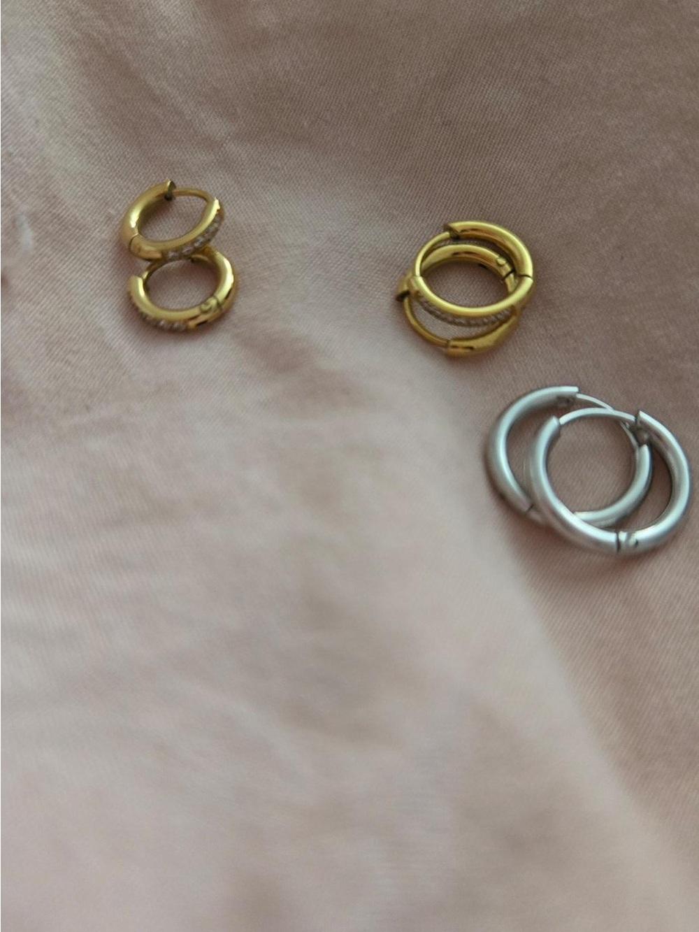Gold and Silver Minimal Hoop Earring Set - Women Jewelry